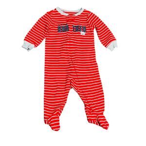 Carter's‎ Jersey Knit "Little Brother" Red Stripped Footie 6 months Babycore